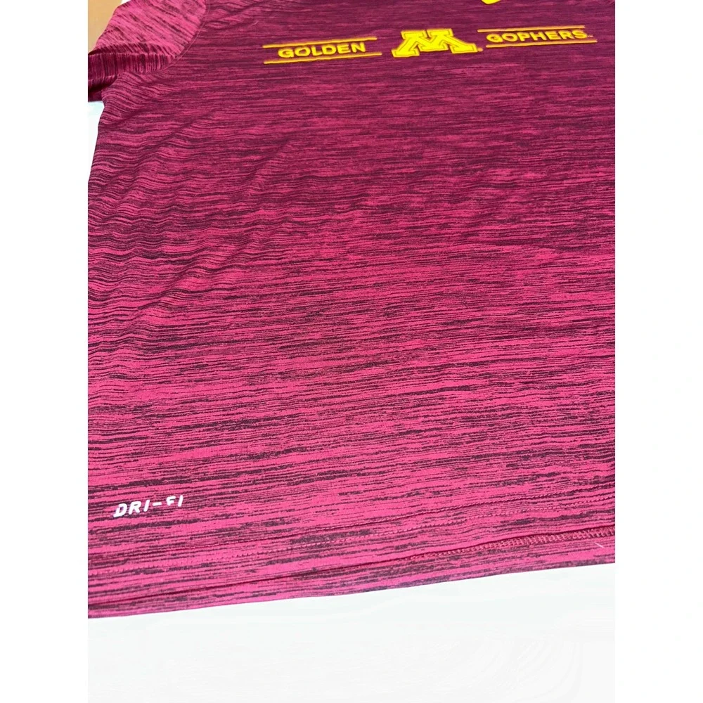 Nike Minnesota Golden Gophers Dri-FIT‎ Maroon Space Dye Shirt Mens XXL NCAA